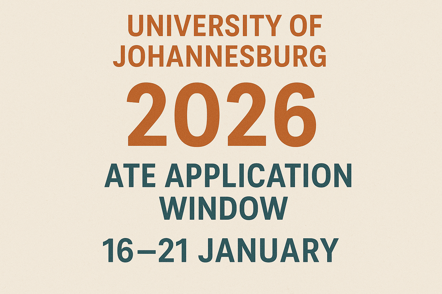 UJ 2026 January Late Application Window Now Confirmed