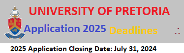 university of pretoria online application closing dates