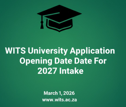 WITS University Application Opening Date For 2027 Intake